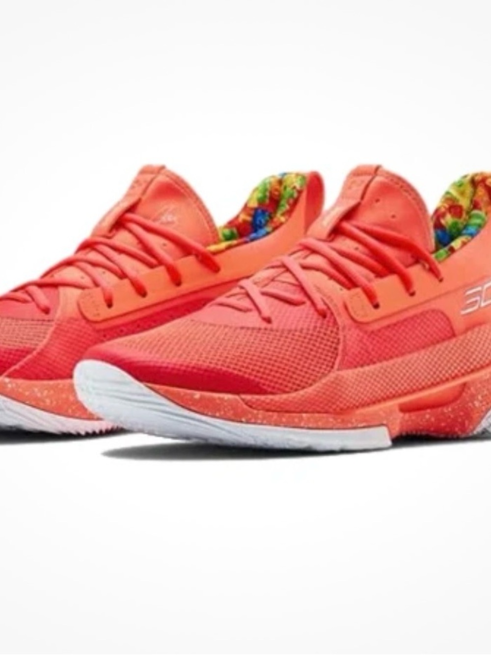 Under Armour x Sour Patch Kids Curry 7 Peach Plasma Basketball Shoes size 10.5
